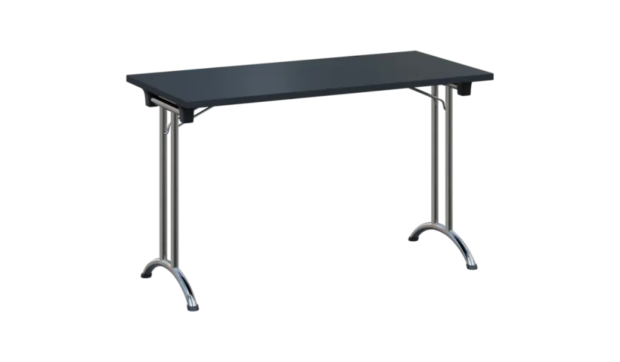 SLC 125 chrom skládací jednací stůl 1250x600, deska 25 mm, podnož chrom, deska antracit